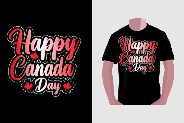 Diseño de camiseta de tipografía del Día de Canadá