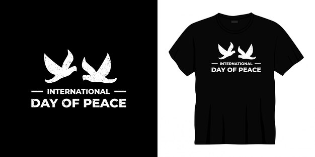 diseño de camiseta de tipografía del día internacional de la paz
