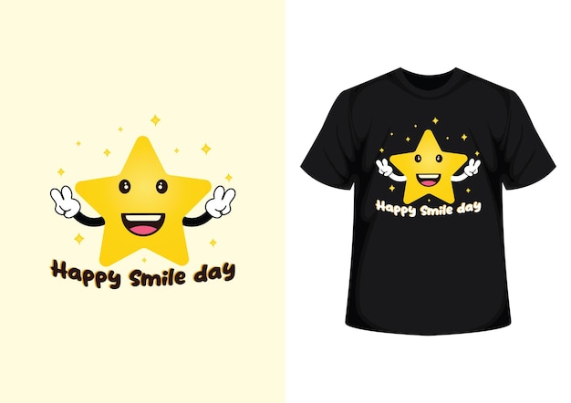 diseño de camiseta de tipografía del día mundial de la sonrisa.