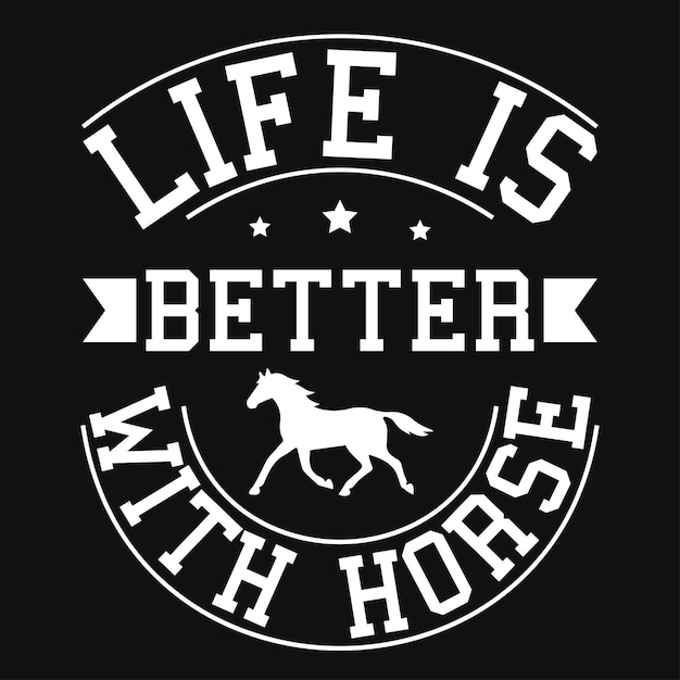 Diseño de camiseta de tipografía de equitación.