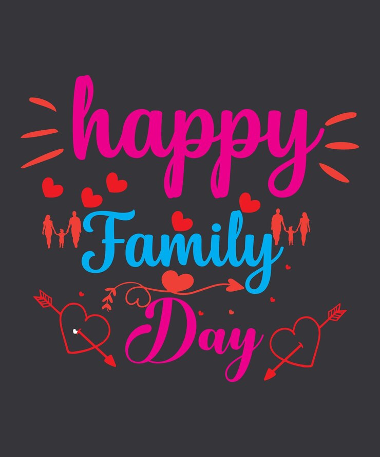 Diseño de camiseta de tipografía feliz día de la familia