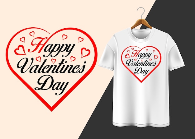 Vector diseño de camiseta de tipografía de feliz día de san valentín