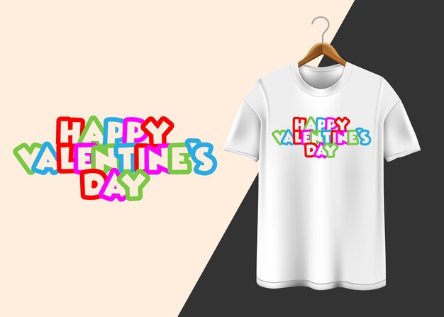 Diseño de camiseta de tipografía de feliz día de San Valentín