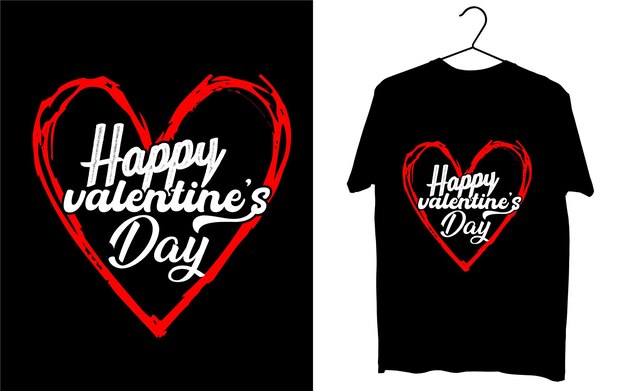 Diseño de camiseta de tipografía de feliz día de San Valentín