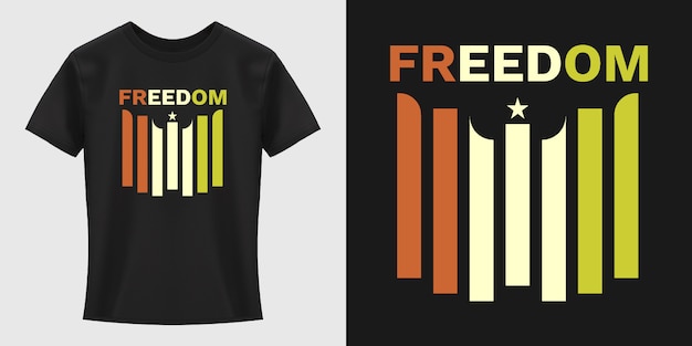 Diseño de camiseta de tipografía Freedom