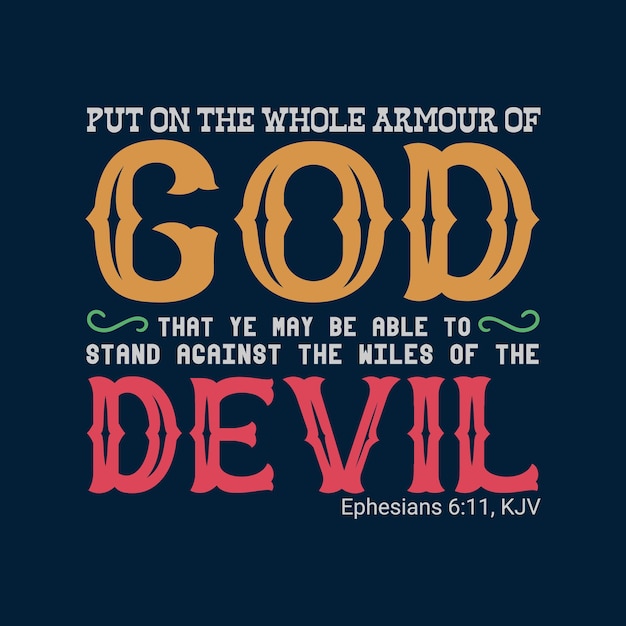 Diseño de camiseta de tipografía god devil