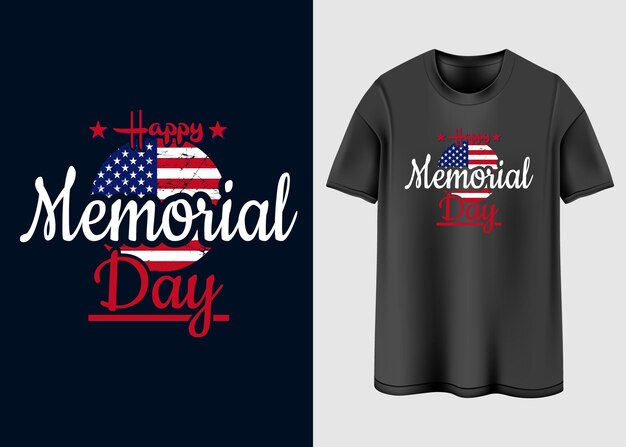 Vector diseño de camiseta de tipografía happy memorial day