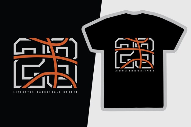 Diseño de camiseta de tipografía de ilustración de baloncesto