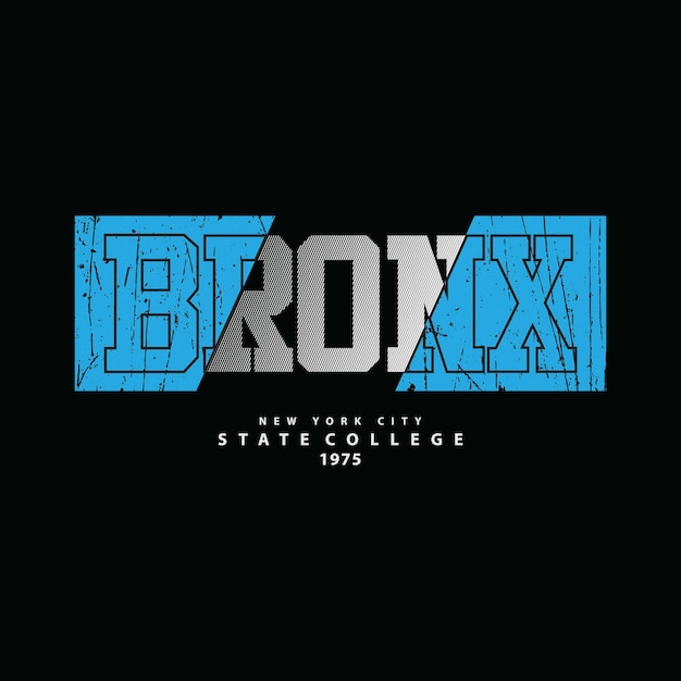 Diseño de camiseta de tipografía de ilustración de bronx
