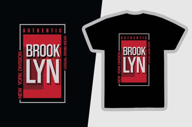 Diseño de camiseta de tipografía de ilustración de brooklyn