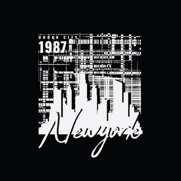 Diseño de camiseta de tipografía de ilustración de nueva york