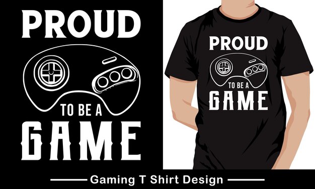 Diseño de camiseta de tipografía de juego con gráfico vectorial editable