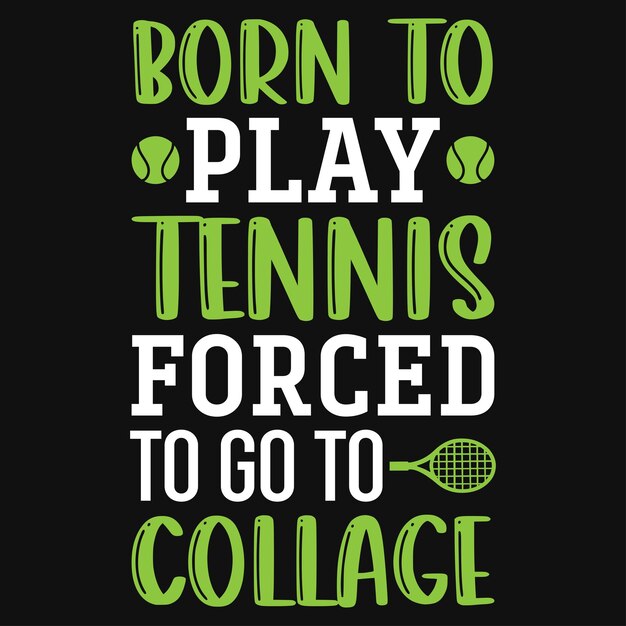 Diseño de camiseta de tipografía de juego de tenis.