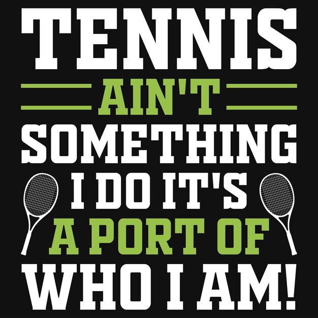Diseño de camiseta de tipografía de juego de tenis.