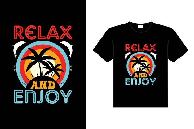 Vector diseño de camiseta de tipografía de letras coloridas vintage de verano arte vectorial llamativo