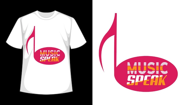 Diseño de camiseta de tipografía de letras de música