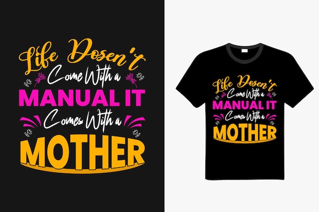 Diseño de la camiseta de la tipografía de las madres Camiseta del día de la madre cita de la camiseta de la tipografía de la mamá Adorno floral