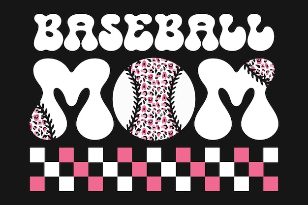 Diseño de camiseta de tipografía de mamá de béisbol