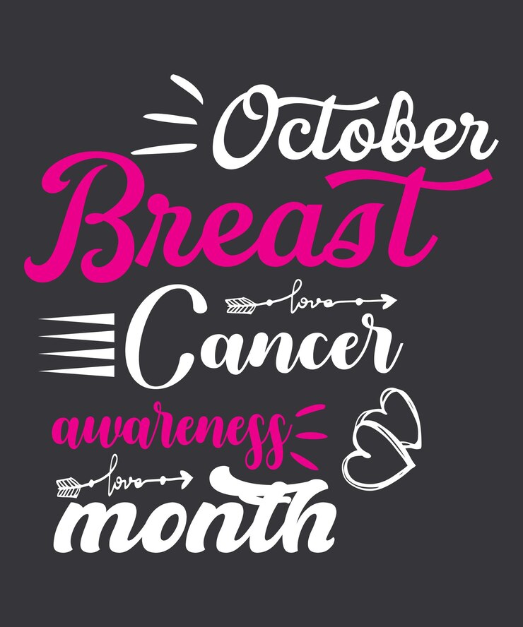 Diseño de camiseta de tipografía del mes de concientización sobre el cáncer de mama de octubre