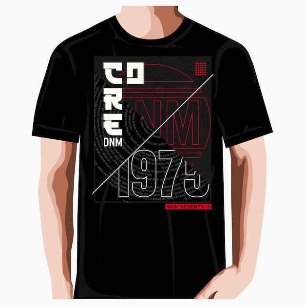 diseño de camiseta de tipografía de mezclilla central Vector Premium