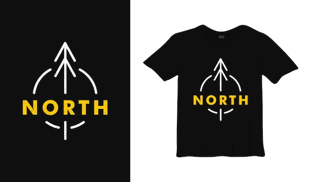 Diseño de camiseta de tipografía norte