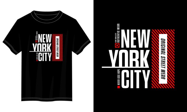 diseño de camiseta de tipografía de nyc o new york city