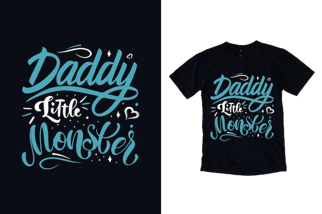 Vector diseño de camiseta de tipografía de papá pequeño monstruo