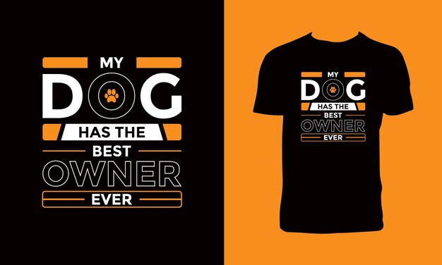 Diseño de camiseta de tipografía de perro