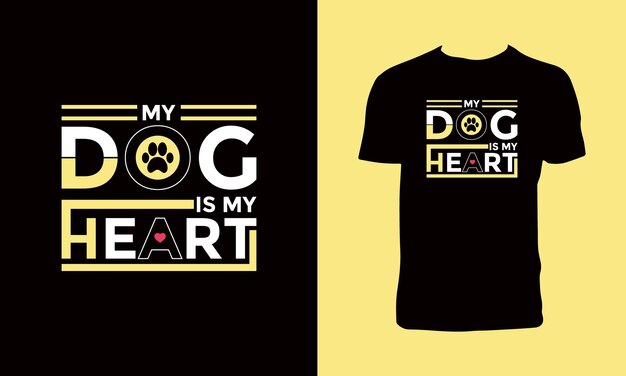 Diseño de camiseta de tipografía de perro
