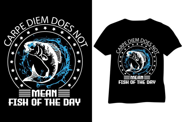 Diseño de camiseta de tipografía de pesca