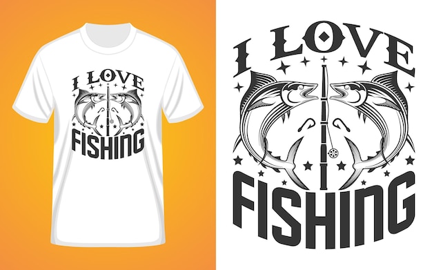 Vector diseño de camiseta de tipografía de pesca.