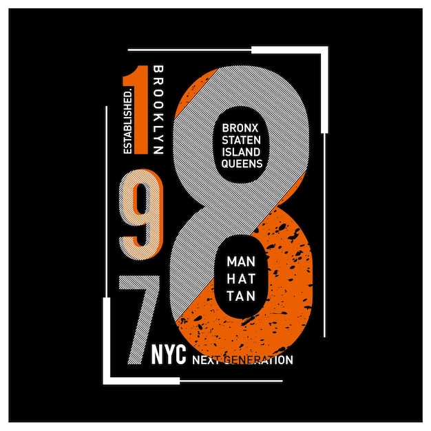 Diseño de camiseta de tipografía de próxima generación de la ciudad de nueva york
