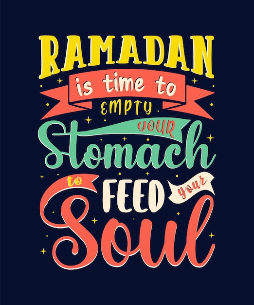 Diseño de camiseta de tipografía Ramadan Ramadan Mubarak Design