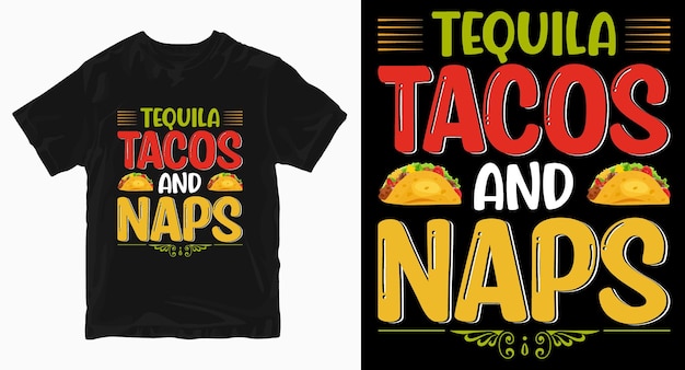 Diseño de camiseta de tipografía de tacos de tequila