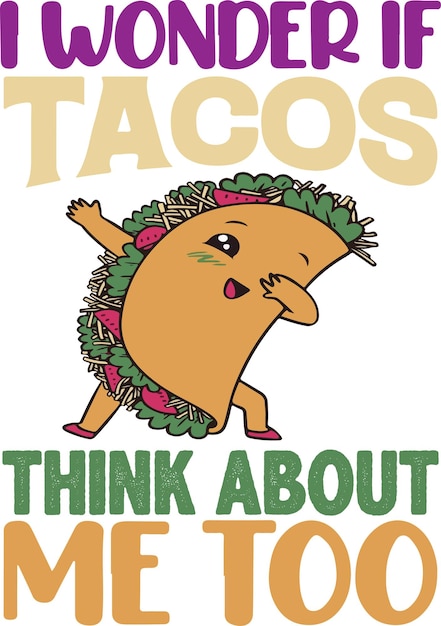 diseño de camiseta de tipografía de tacos