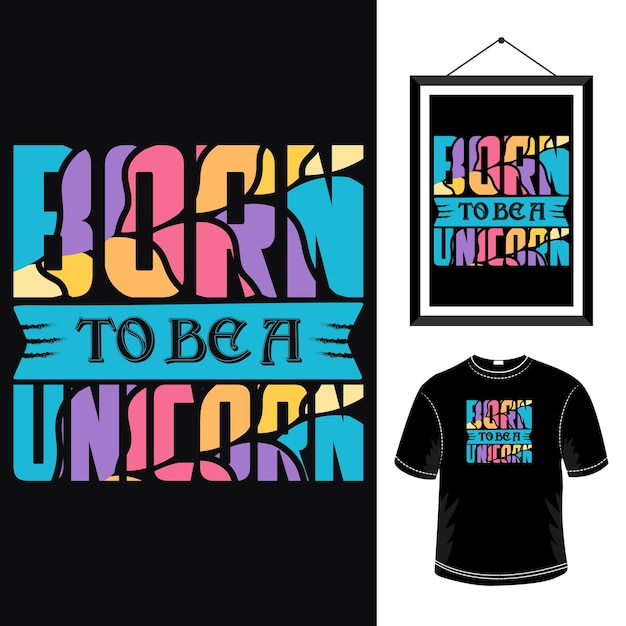 diseño de camiseta de tipografía de unicornio diseño de citas de unicornio