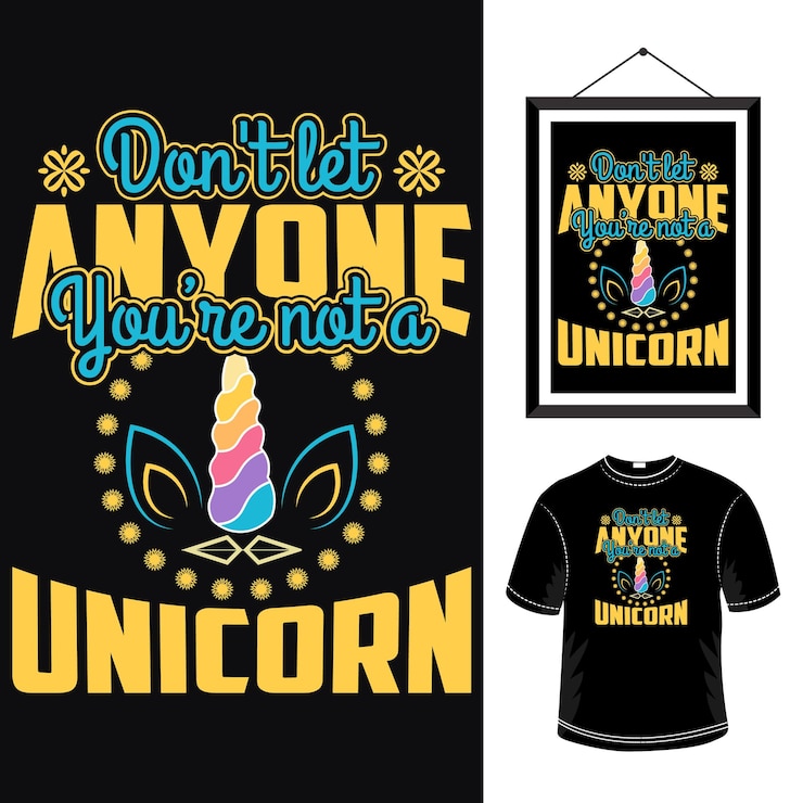 Vector diseño de camiseta de tipografía de unicornio diseño de citas de unicornio