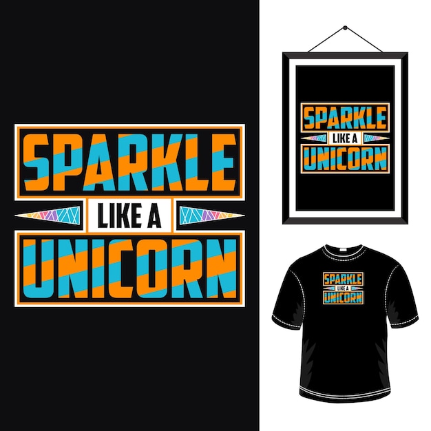diseño de camiseta de tipografía de unicornio diseño de citas de unicornio