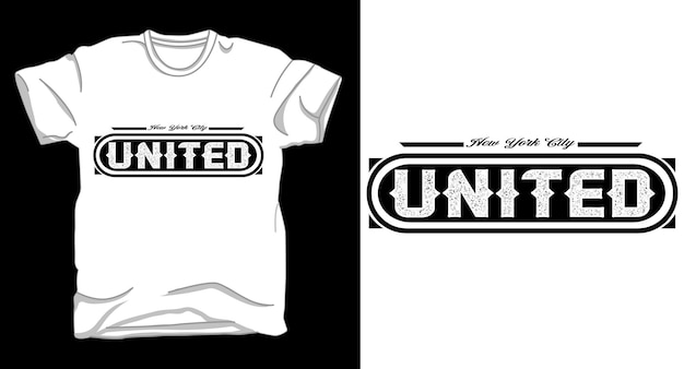 Diseño de camiseta de tipografía unida