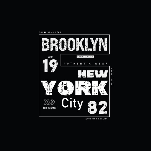 Diseño de camiseta de tipografía urbana de ropa de ciudad urbana de nueva york