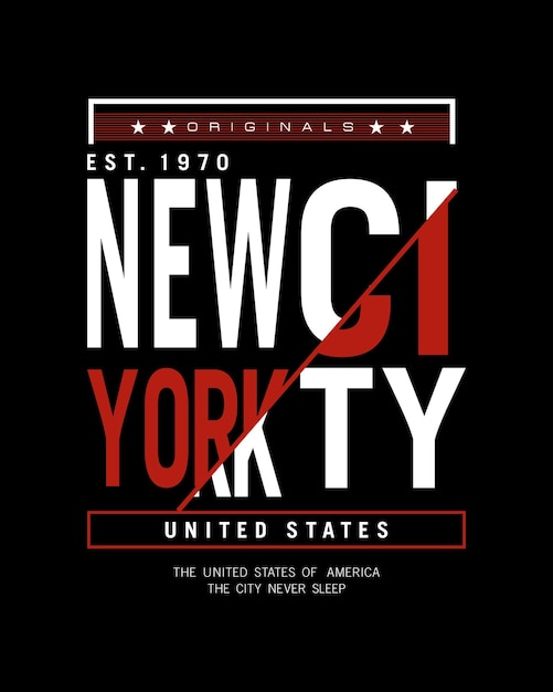 diseño de camiseta de tipografía vectorial gráfica de la ciudad de nueva york