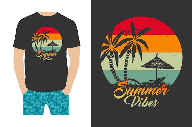 Diseño de camiseta de tipografía de verano.