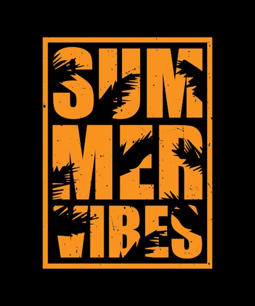 Diseño de camiseta de tipografía de vibraciones de verano.