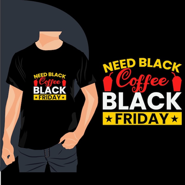 Vector diseño de camiseta de tipografía de viernes negro