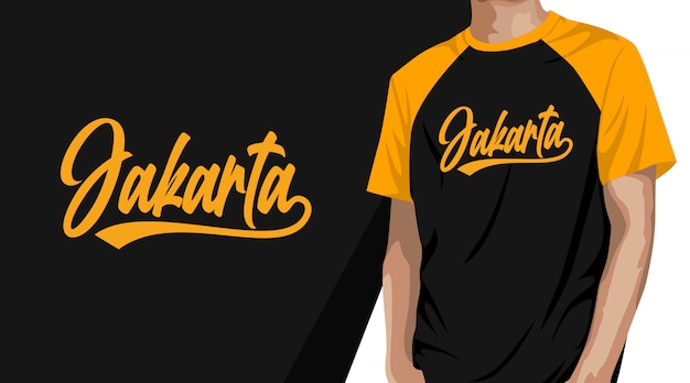 Diseño de camiseta de tipografía de Yakarta.