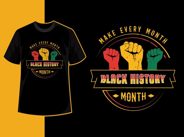 Diseño de camiseta tipográfica vintage del mes de la historia negra con cita de historia negra y forma vectorial