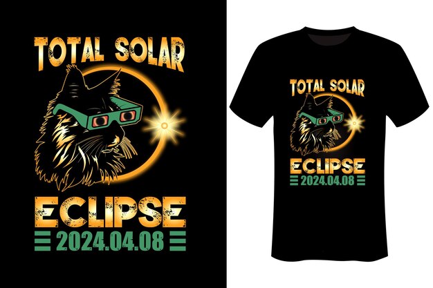 El diseño de la camiseta TOTAL SOLAR ECLIPSE 2024