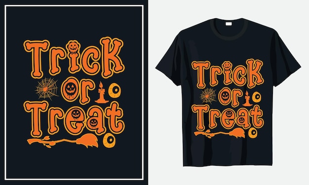 Diseño de camiseta de truco o trato de halloween Vector Premium