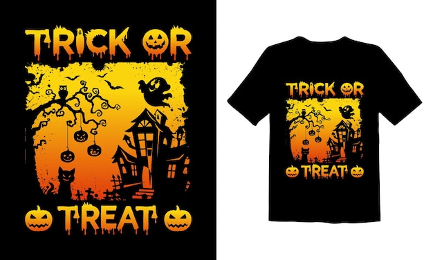 Diseño de camiseta de truco o trato de Halloween