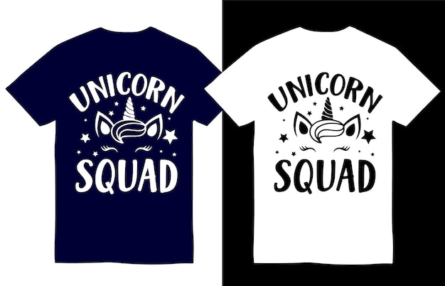 Diseño de camiseta unicorn squad